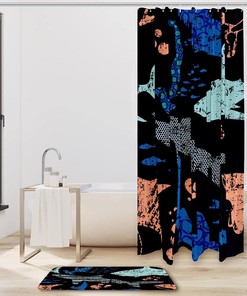Ocean Sea Shower Curtain and Bath Mat Set for Bathroom Decor