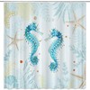 Ocean Seahorse Shower Curtain with Underwater Watercolor Marine Theme for Boys and Girls Bathroom 