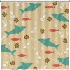 Ocean Sharks Anchor Shower Curtain - Custom Durable Fabric