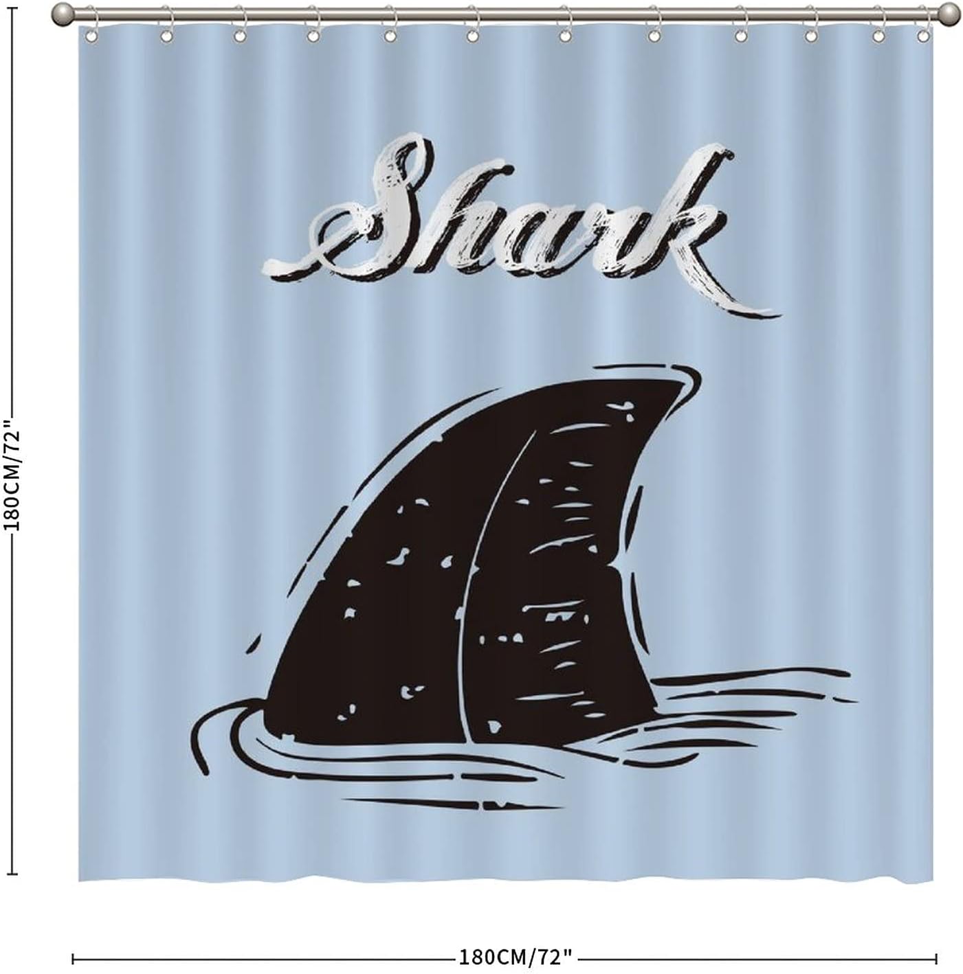 Ocean Sharks Print Shower Curtain - Custom Durable Fabric - Image 2