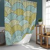 Ocean Shore Seashell Fabric Shower Curtain in Blue and Green - Beach Bathroom Decor