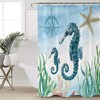 Ocean Theme with Seahorse, Sea Grass, and Shells Shower Curtain for Bathroom Decor