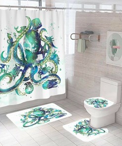 Ocean Themed Octopus Shower Curtain to Transform Your Bathroom.
