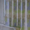 Ocean Tropical Blue Green Brown Medallion Fabric Shower Curtain For Bathroom With Coastal Theme