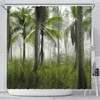 Ocean View Palm Tree Grove Shower Curtain for Tropical Bathroom Decor