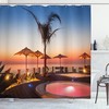 Ocean View at Sunset Beach Print Shower Curtain for a Romantic Bath