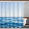 Ocean Waves Print Shower Curtain Waterproof Fabric for a Relaxing Bathroom Decor