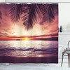 Ocean Waves Sunset Print Shower Curtain for a Romantic Bath