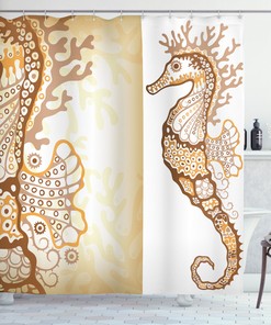 Ocean-Inspired Horse Print Shower Curtain For The Ultimate Bathroom Experience