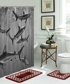 Oceanic Creatures Shower Curtain - Underwater Bathroom Decor