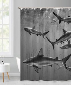 Oceanic Creatures Shower Curtain - Underwater Bathroom Decor