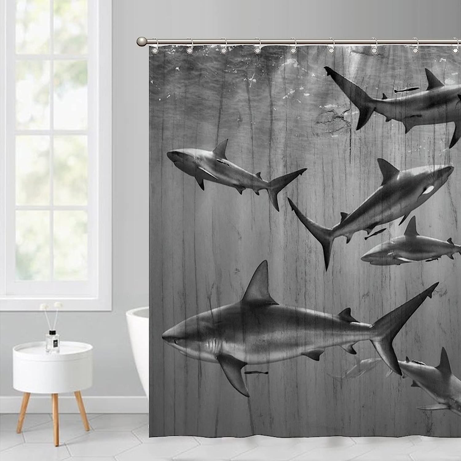 Oceanic Creatures Shower Curtain - Underwater Bathroom Decor