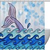 Oceanic Fish Print Shower Curtain Waterproof Fabric for Bathroom Decoration