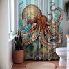 Oceanic Majesty Octopus Sea Creature Shower Curtain, Underwater Bathroom Decor