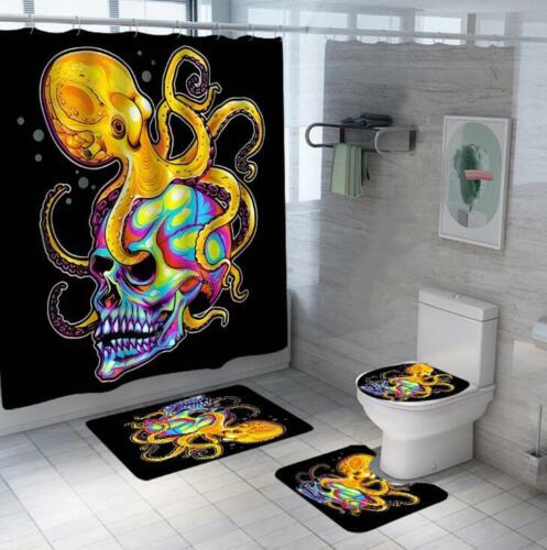 Oceanic Octopus Wisdom Shower Curtain Set for the Spiritual Bathroom Decor.