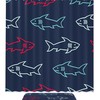 Oceanic Sharks And Sea Creatures Shower Set With Waterproof Fabric And Bath Accessories
