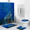 Oceanic Style Sea Turtle Print Shower Curtain for Bathroom Decor
