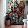 Octo Deep Bubbles Octopus Sea Creature Shower Curtain, Underwater Bathroom Decor