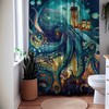Octo Delight Octopus Sea Creature Shower Curtain, Underwater Bathroom Decor
