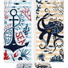 Octopus Anchor Print Waterproof Fabric Shower Curtain For Bathroom