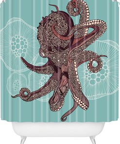 Octopus Bloom Shower Curtain By Valentina Ramos - Add A Whimsical Touch To Your Bathroom Decor