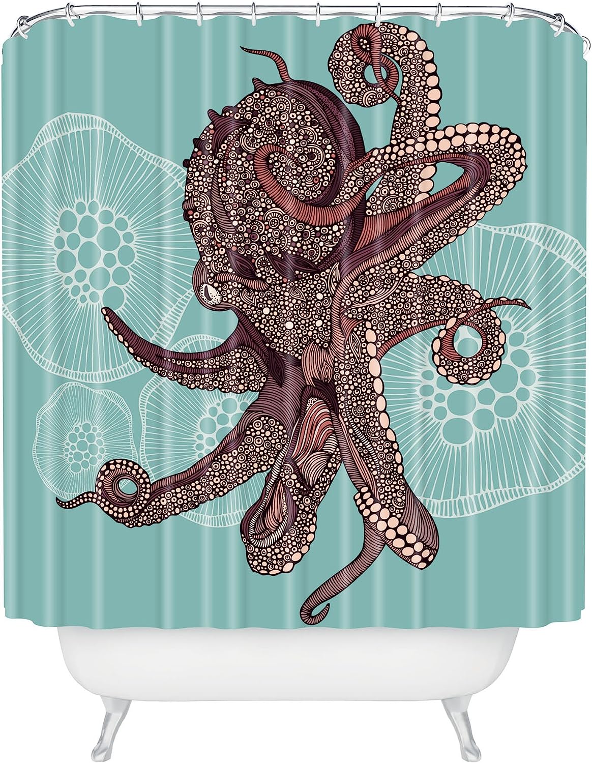 Octopus Bloom Shower Curtain By Valentina Ramos - Add A Whimsical Touch To Your Bathroom Decor