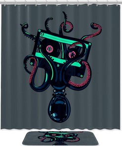 Octopus Feet Shower Curtain with Detailed Tape Design