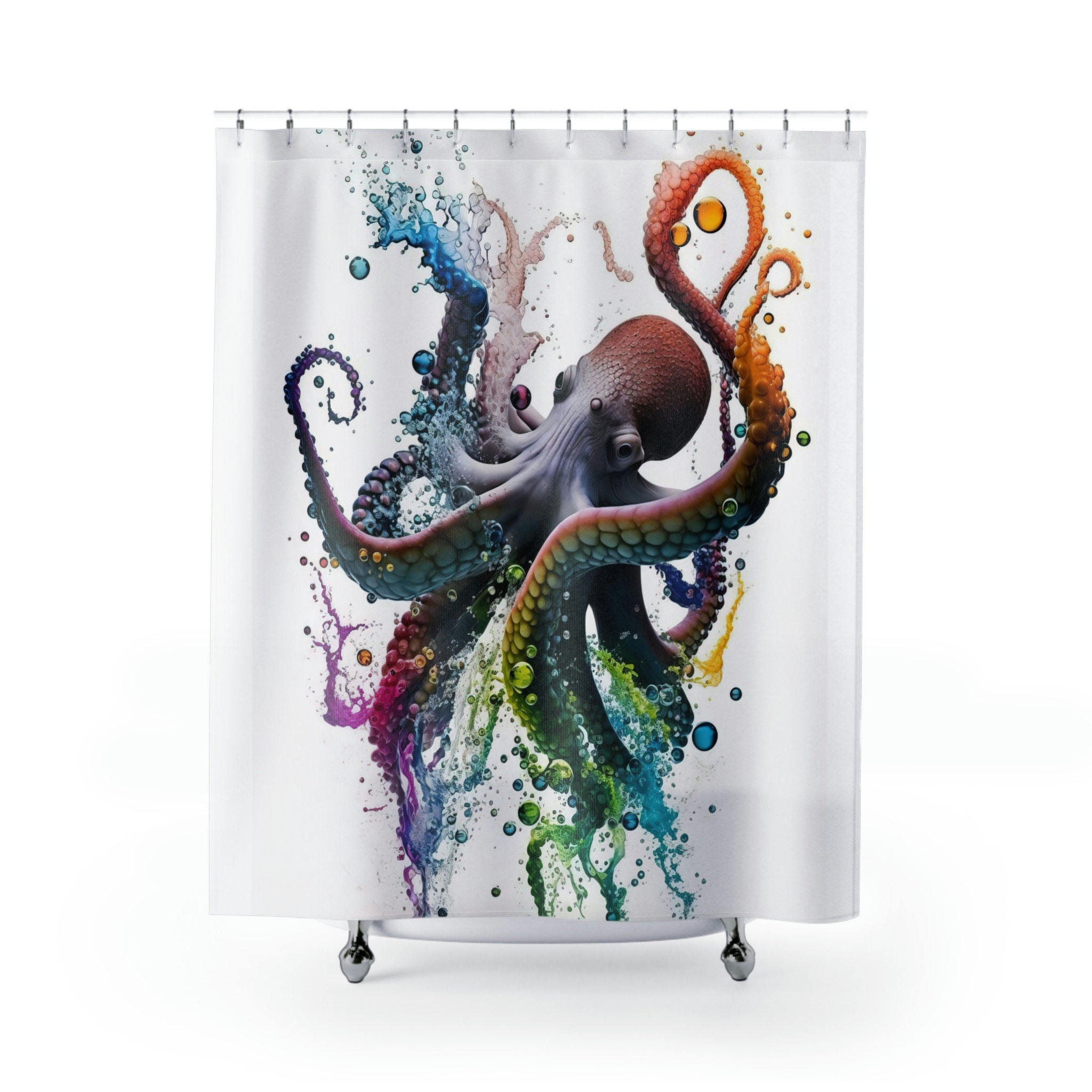 Octopus Kraken Luxury Shower Curtain for Bathroom Decor