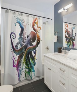 Octopus Kraken Luxury Shower Curtain for Bathroom Decor