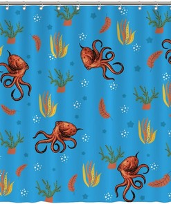 Octopus Ocean Animal Shower Curtain - Custom Durable Fabric