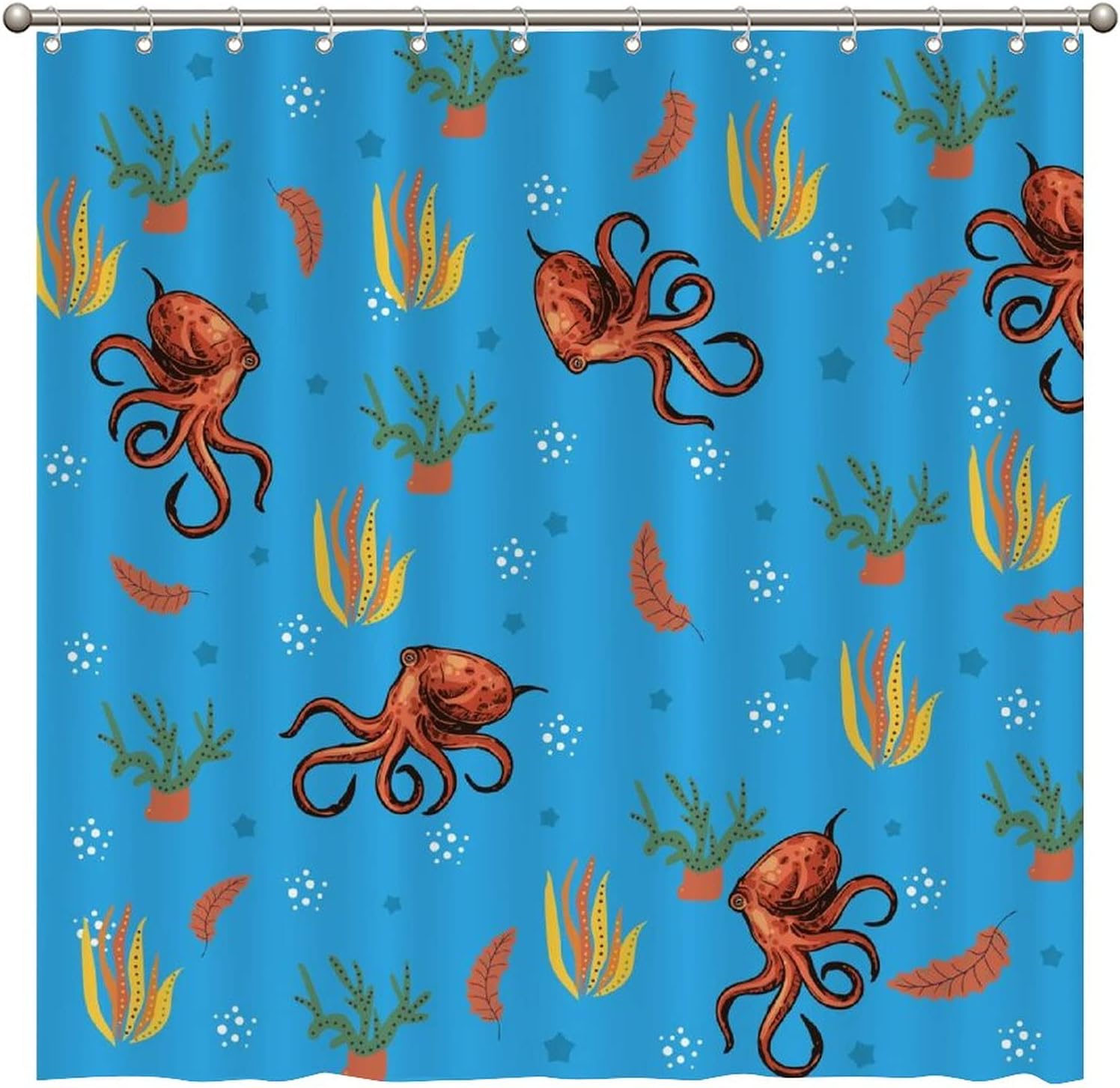 Octopus Ocean Animal Shower Curtain - Custom Durable Fabric