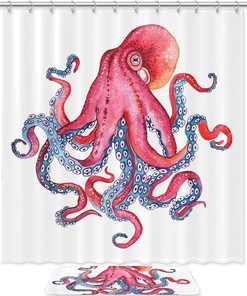 Octopus Ocean Sea Waterproof Bathroom Curtain for Your Shower