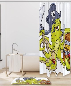 Octopus Pirate Waterproof Bathroom Curtain for Your Shower