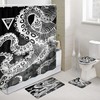 Octopus Print Abstract Line Unique Shower Curtain For Nautical Bathroom Decor
