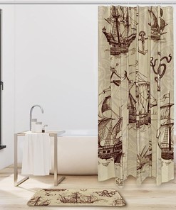 Octopus Sailboat Print Shower Curtain for a Nautical and Whimsical Bathroom