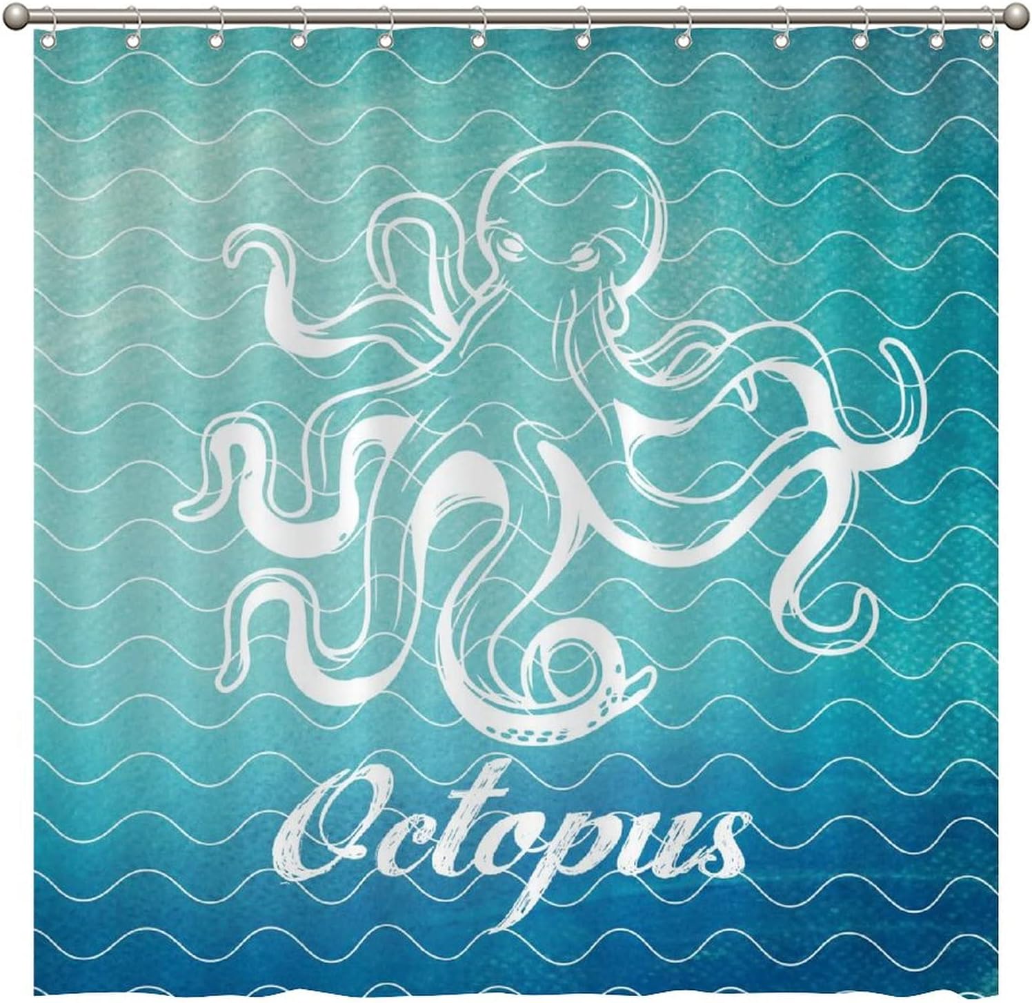 Octopus Sea Animal Shower Curtain - Custom Durable Fabric