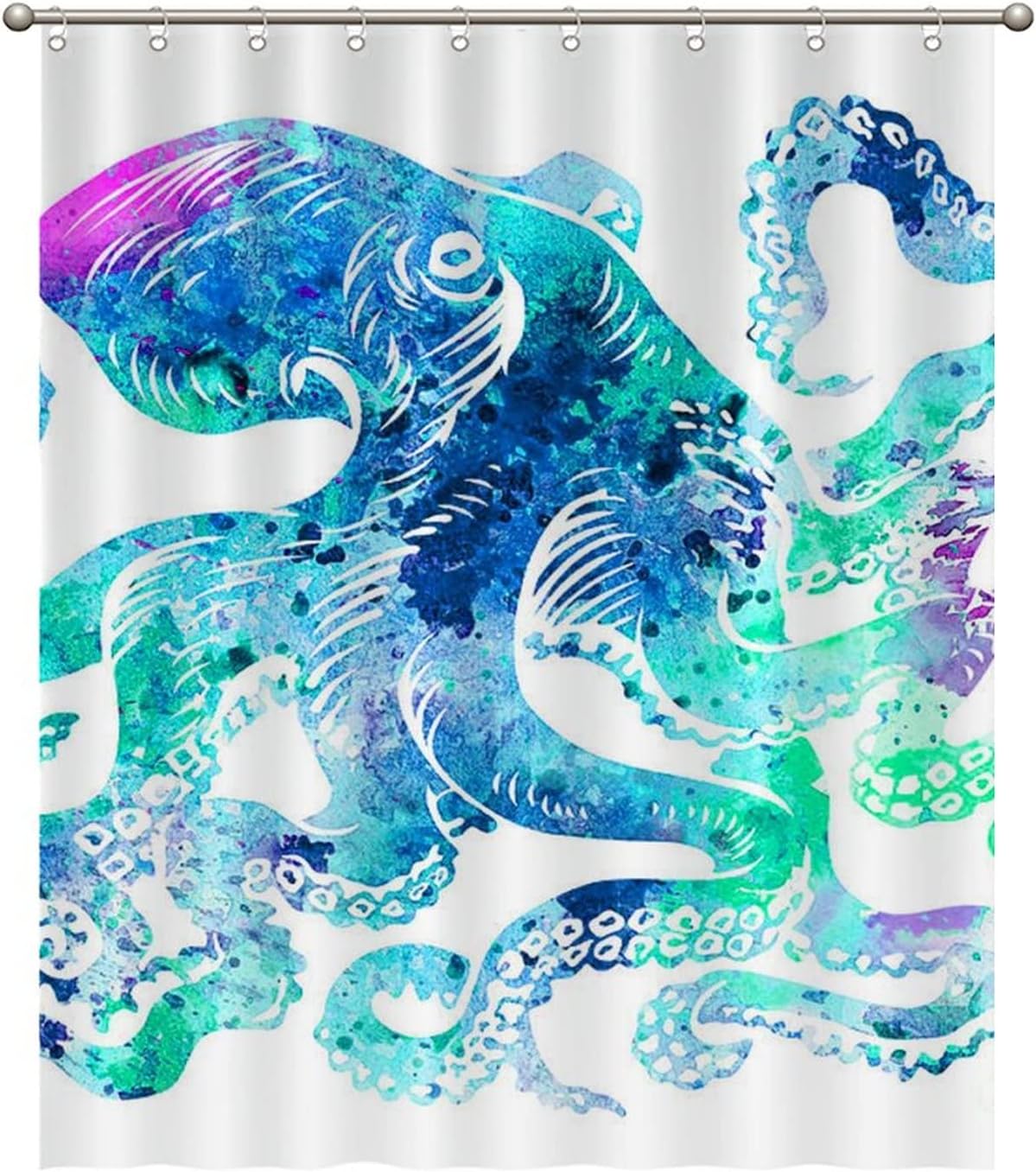 Octopus Sea Creature Shower Curtain - Colorful Bathroom Decor