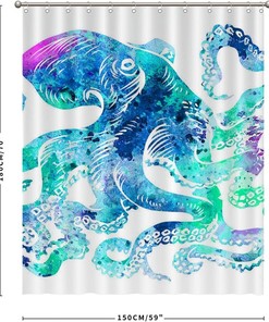 Octopus Sea Creature Shower Curtain - Colorful Bathroom Decor