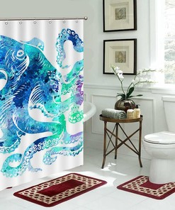 Octopus Sea Creature Shower Curtain - Colorful Bathroom Decor