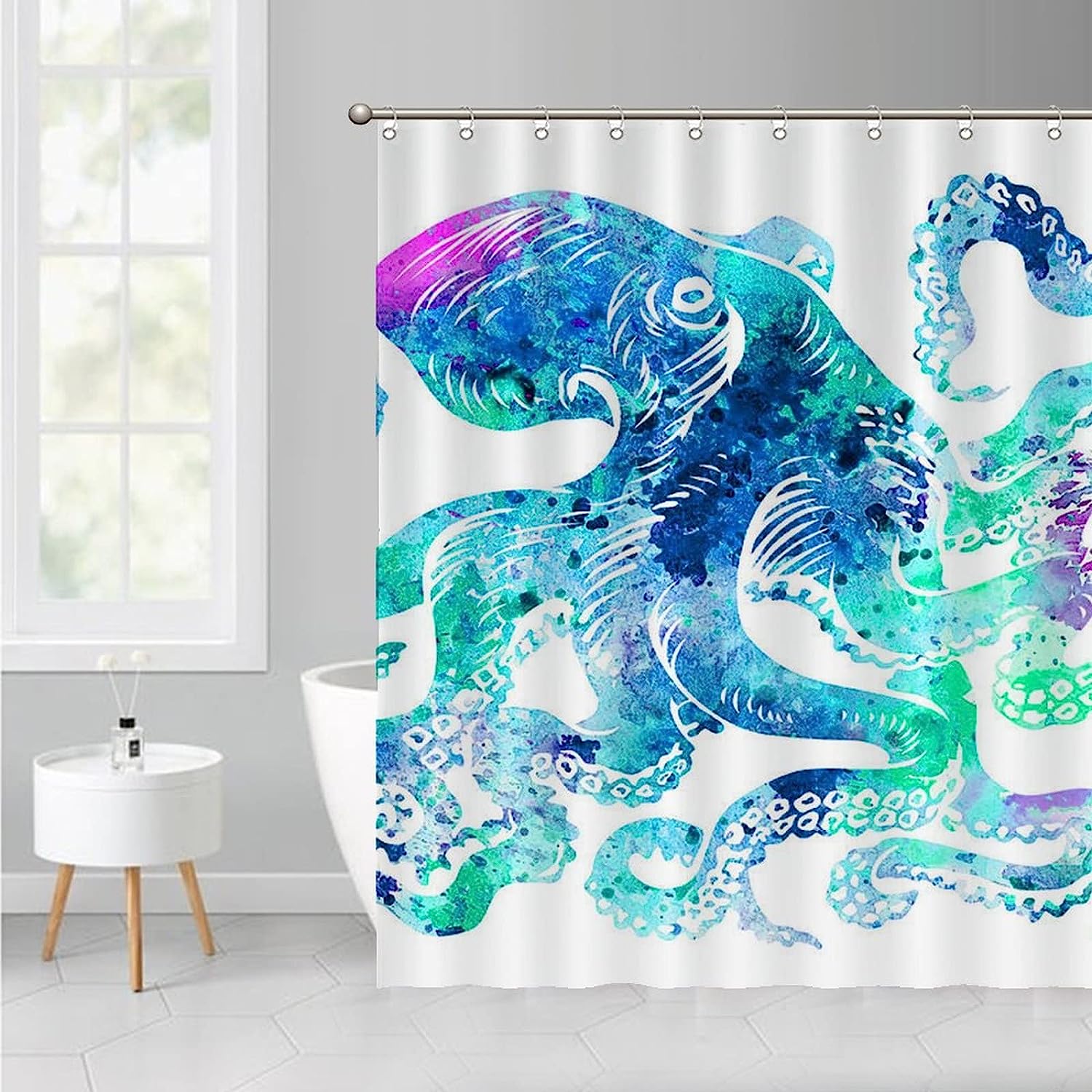 Octopus Sea Creature Shower Curtain - Colorful Bathroom Decor