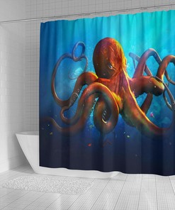 Octopus Sea Life Funny Art Bathroom Decor Shower Curtain for Kids