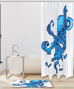 Octopus Sea Ocean Print Shower Curtain for Your Bathroom