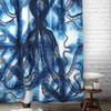 Octopus Shibori Blue Shower Curtain by Thomas Paul