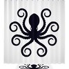 Octopus Shower Curtain - Black Bathroom Curtain With Waterproof Fabric