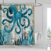 Octopus Shower Curtain, Ocean Themed Bathroom Decoration