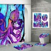 Octopus Shower Curtain With An Abstract Ocean Design
