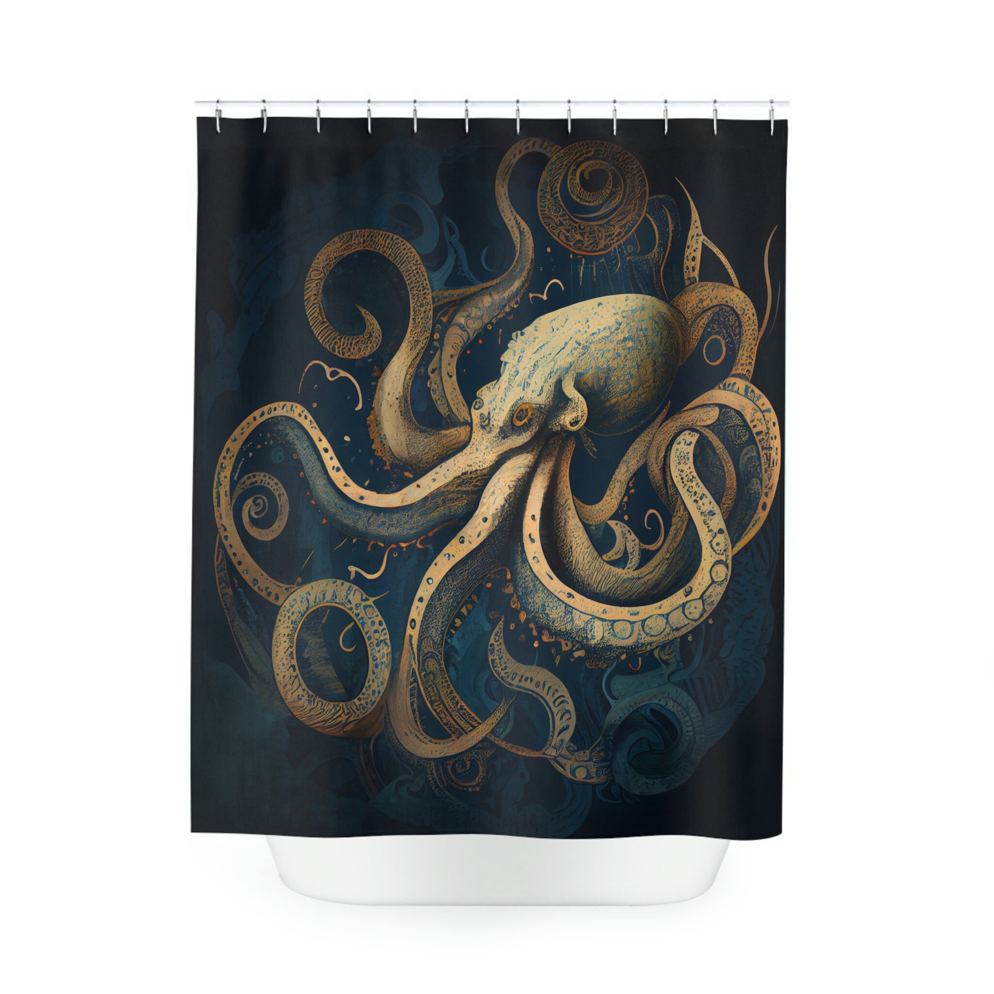 Octopus Tentacles Shower Curtain For A Nautical Bathroom Decor, Ocean-Themed Bathroom Accessories - Image 3