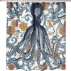 Octopus Vineyard Fabric Shower Curtain by Thomas Paul