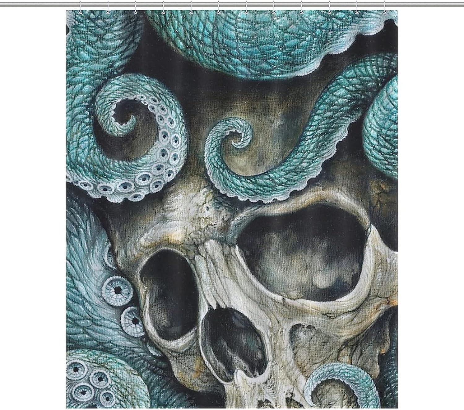 Octopus and Skull Fashion Bath Print Shower Curtain for Bathroom