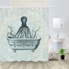 Octopus in Fish Tank Ocean Print Shower Curtain for Bathroom